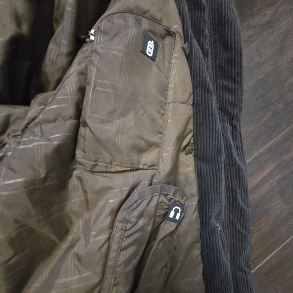 Vintage Salomon Corduroy Hooded Jacket Women’s L Embroidered Ski Snow Parka - Picture 12 of 13